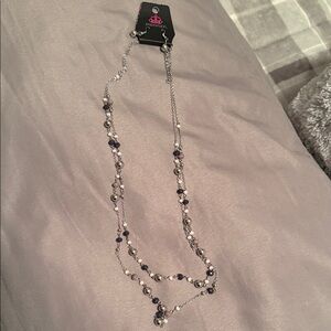Paparazzi Silver Necklace with Purple Accents